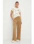 Marc O'Polo pantaloni de catifea cord culoarea bej drept high waist - Pled.ro