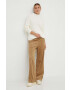 Marc O'Polo pantaloni de catifea cord culoarea bej drept high waist - Pled.ro