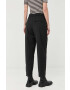 Marc O'Polo pantaloni de trening cu amestec de lână culoarea negru lat high waist - Pled.ro