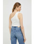 Marc O'Polo top DENIM femei culoarea bej - Pled.ro