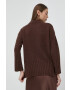 Marella pulover de lana femei culoarea maro cu turtleneck - Pled.ro