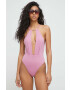 Max Mara Beachwear costum de baie dintr-o bucată culoarea roz cupa rigidizata - Pled.ro