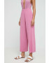 Max Mara Beachwear pantaloni de plaja femei culoarea roz - Pled.ro