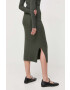 Max Mara Leisure fusta culoarea verde midi drept - Pled.ro