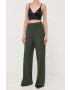 Max Mara Leisure pantaloni femei culoarea verde lat high waist - Pled.ro