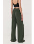 Max Mara Leisure pantaloni femei culoarea verde lat high waist - Pled.ro