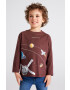 Mayoral longsleeve din bumbac pentru copii culoarea bordo cu imprimeu - Pled.ro