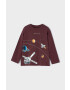 Mayoral longsleeve din bumbac pentru copii culoarea bordo cu imprimeu - Pled.ro