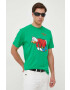 MC2 Saint Barth tricou din bumbac culoarea verde cu imprimeu - Pled.ro