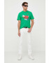 MC2 Saint Barth tricou din bumbac culoarea verde cu imprimeu - Pled.ro