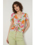 Medicine bluza femei culoarea turcoaz in modele florale - Pled.ro