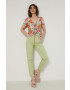 Medicine bluza femei culoarea turcoaz in modele florale - Pled.ro