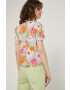 Medicine bluza femei culoarea turcoaz in modele florale - Pled.ro