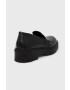 Medicine mocasini de piele femei culoarea negru cu platforma - Pled.ro