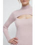 Medicine pulover femei culoarea roz light cu turtleneck - Pled.ro