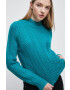 Medicine pulover femei culoarea verde cu turtleneck - Pled.ro