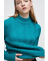 Medicine pulover femei culoarea verde cu turtleneck - Pled.ro