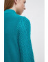 Medicine pulover femei culoarea verde cu turtleneck - Pled.ro