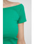 Medicine tricou femei culoarea verde cold shoulder - Pled.ro