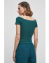 Medicine tricou femei culoarea verde cold shoulder - Pled.ro