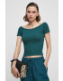 Medicine tricou femei culoarea verde cold shoulder - Pled.ro