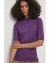 Medicine tricou femei culoarea violet cu turtleneck - Pled.ro