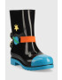 Melissa cizme copii Rain Boot + Fabula Inf culoarea negru - Pled.ro