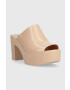 Melissa papuci MULE AD femei culoarea bej cu toc drept M.32233.AL350 - Pled.ro