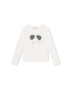 Michael Kors longsleeve din bumbac pentru copii culoarea alb cu imprimeu - Pled.ro