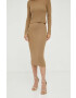 MICHAEL Michael Kors fusta de lana culoarea maro midi creion - Pled.ro