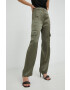 MICHAEL Michael Kors pantaloni femei culoarea verde fason cargo high waist - Pled.ro