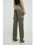 MICHAEL Michael Kors pantaloni femei culoarea verde fason cargo high waist - Pled.ro