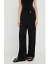 MICHAEL Michael Kors pantaloni femei culoarea albastru marin lat high waist - Pled.ro