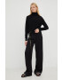 MICHAEL Michael Kors pantaloni femei culoarea albastru marin lat high waist - Pled.ro