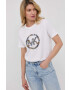 MICHAEL Michael Kors tricou din bumbac culoarea bej - Pled.ro