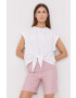 MICHAEL Michael Kors tricou din bumbac culoarea alb - Pled.ro