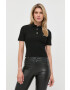 MICHAEL Michael Kors tricou polo femei culoarea negru cu guler - Pled.ro