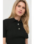 MICHAEL Michael Kors tricou polo femei culoarea negru cu guler - Pled.ro