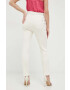 Morgan pantaloni femei culoarea bej drept high waist - Pled.ro