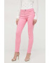 Morgan pantaloni femei culoarea roz mulata high waist - Pled.ro