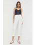 Morgan pantaloni femei culoarea alb fason chinos high waist - Pled.ro