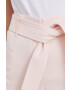 Morgan Pantaloni scurți femei culoarea roz material neted high waist - Pled.ro