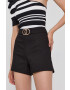 Morgan pantaloni scurti femei culoarea bej neted high waist - Pled.ro