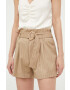 Morgan pantaloni scurti femei culoarea bej modelator high waist - Pled.ro