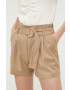 Morgan pantaloni scurti femei culoarea bej modelator high waist - Pled.ro