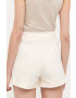 Morgan pantaloni scurti femei culoarea bej neted high waist - Pled.ro