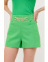 Morgan pantaloni scurti femei culoarea verde cu imprimeu high waist - Pled.ro