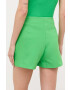 Morgan pantaloni scurti femei culoarea verde cu imprimeu high waist - Pled.ro