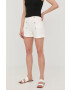 Morgan pantaloni scurti din bumbac femei culoarea bej neted high waist - Pled.ro