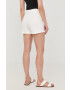 Morgan pantaloni scurti din bumbac femei culoarea bej neted high waist - Pled.ro